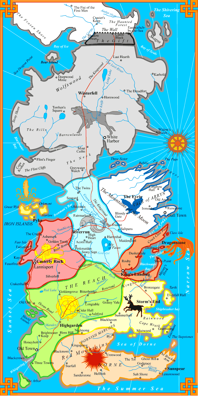 Westeros - Map - Political Boundaries